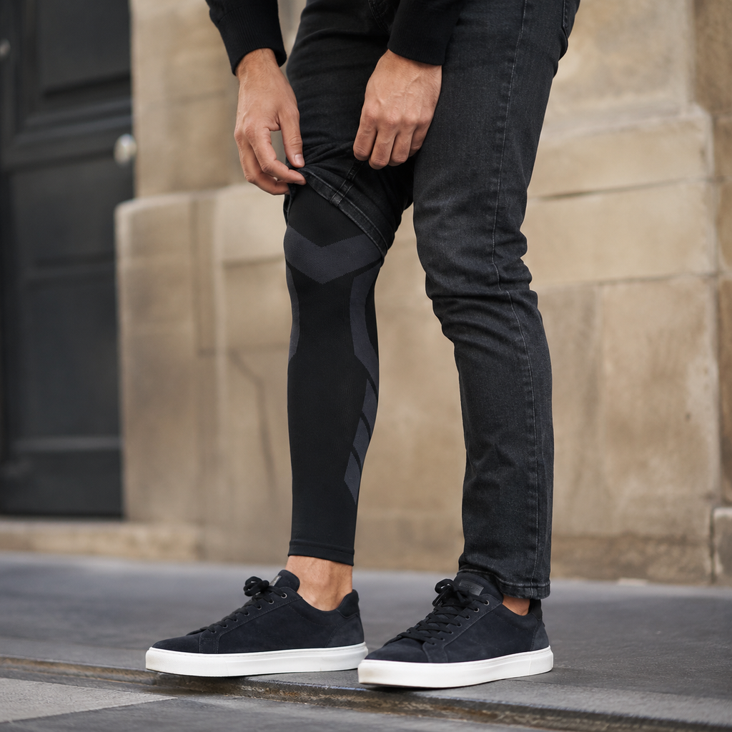 Toute la jambe soutenue, de la cuisse à la cheville